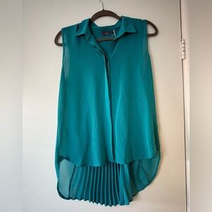 Sparkle & Fade Teal Sleeveless Blouse